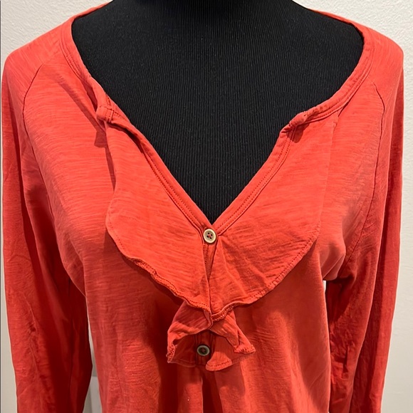 Women's Red Ruffled Top - Picture 2 of 5